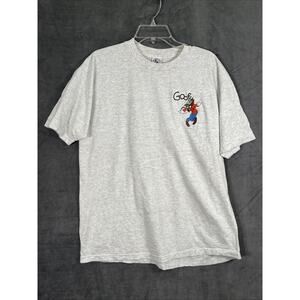 Vintage 1990s Disney Mickey & Co. Grey TShirt Goofy Embroidered Pocket Tee Sz XL